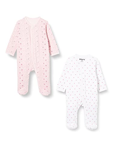 Hikaro Baby Girls Sleepsuit, 2-Pack, Pink (Light red 500), 0-3 Months (Manufacturer size: 62)