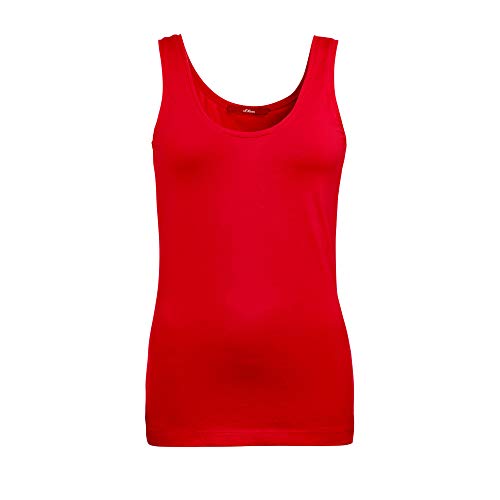 s.Oliver Jerseytop Camiseta Sin Mangas, Rojo, 42 para Mujer