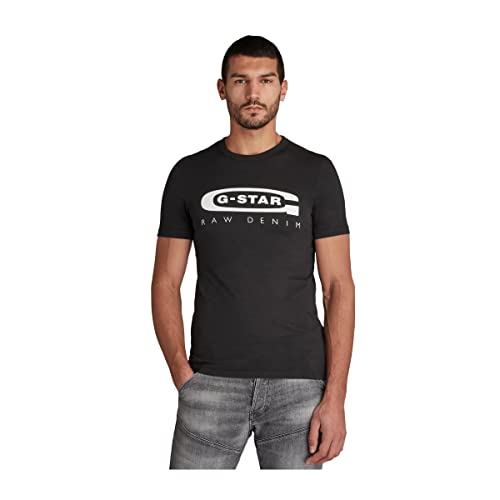 G-Star RAW Graphic 4 T-Shirt, Camisetas para Hombre, Negro (dk black D15104-336-6484), L