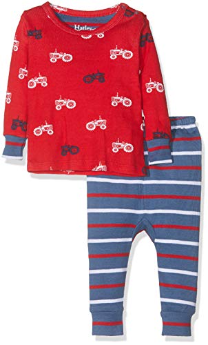 Hatley Organic Cotton Pyjama Sets Conjuntos de Pijama, Rojo (Farm Tractors 600), 9-12 Meses (Talla...
