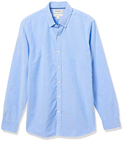 Goodthreads Slim-Fit Long-Sleeve Solid Oxford Shirt Camisa, Azul (Blue), 1XL Tall