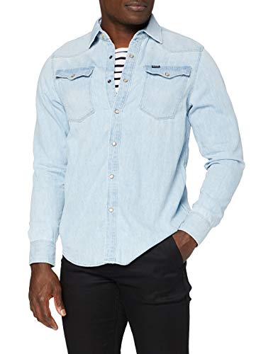 G-Star Raw 3301 Straight Shirt Camisa Vaquera, Azul (Lt Aged 424), Medium para Hombre