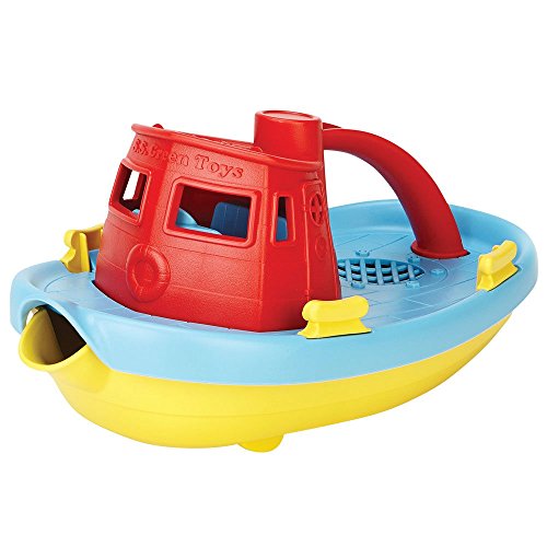 Green Toys- Tugboat (Red) Bote Remolcador (Rojo), Multicolor, 1 Unidad (Paquete de 1) (TUG01R-R)