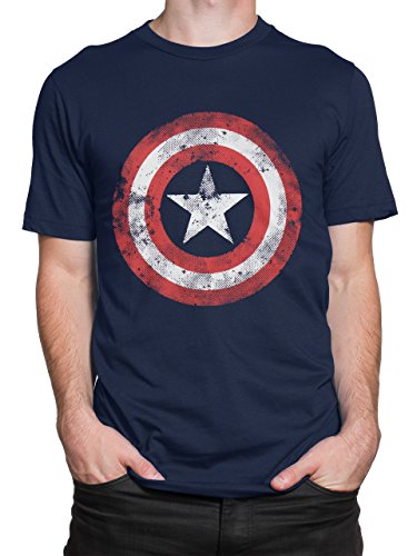 Marvel Camiseta para Hombre Captain America Multicolor Small