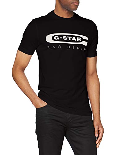 G-STAR RAW Camiseta Graphic 4, T Shirt Hombre, Schwarz (dk Black 336-6484), L