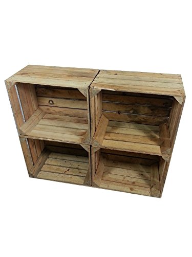 4 x masivas - cajas de madera usados - Cajas de vino - para muebles - Shabby