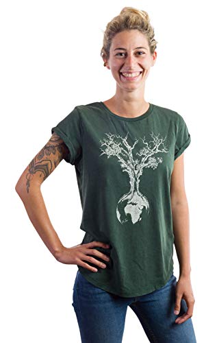Life Tree Ropa Justa orgánico Camiseta Mujer Weltenbaum de algodón ecológico S
