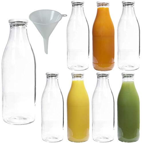 Viva Haushaltswaren – Botellas de Cristal (/Botellas de Leche 250 ml con Rosca...