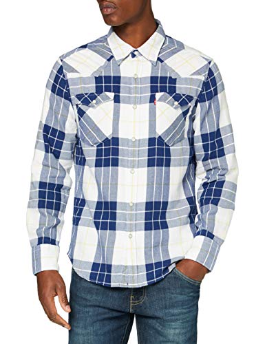 Levi's Barstow Western Standard Camisa, Fryer Blue Print, XL para Hombre
