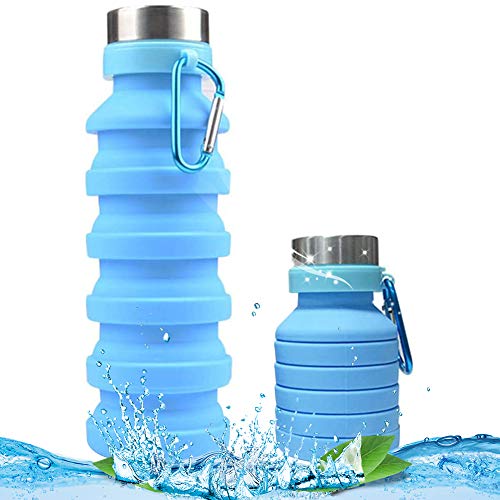 BETOY 550ML Botella de Agua Plegable – Botella de Agua Deporte,Reutilizables a Prueba de Fugas...