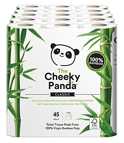 La Cheeky Panda 100% bambú inodoro rollo de papel Tissue – suave, suave con la piel, super...