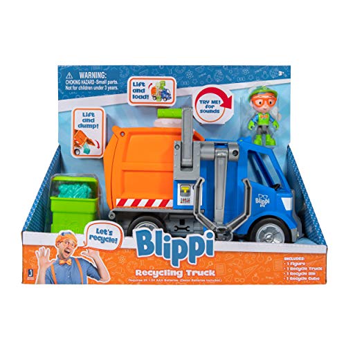 Blippi BLP0035 Camión con Palanca de Trabajo y Figura clásica en el Interior, Cantar a lo Largo de...